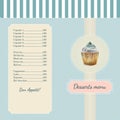 Confectionery menu template with watercolor