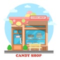 Confectionery store or shop building on street Royalty Free Stock Photo