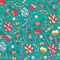 Confectionery vector seamless pattern