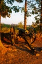 Confederate Cannon Seminary Ridge Sunset Royalty Free Stock Photo