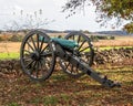 A Confederate civil war cannon on West Confederate Avenue at the Gettysburg National Military Park Royalty Free Stock Photo