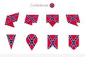 Confederate flag collection, eight versions of Confederate vector flags