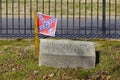 Confederate Flag on Grave of Unknown Soldier Killed at Seven Pines Royalty Free Stock Photo