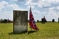 Confederate flag and gravestone