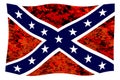 Confederate Flag Over Fire Royalty Free Stock Photo