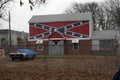 Confederate Flag painted on a house