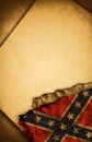 Confederate Rebel Flag and old paper Royalty Free Stock Photo