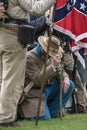 Confederate troops lined up ready for battle Royalty Free Stock Photo