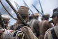 Confederate troops lined up ready for battle Royalty Free Stock Photo