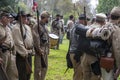 Confederate troops lined up ready for battle Royalty Free Stock Photo