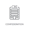 Confederation of British Industry (CBI) linear icon. Modern outl