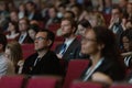 Conference attendees paying attention