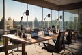 A conference call setup with microphones and speakers Royalty Free Stock Photo