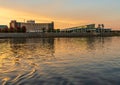 Conference Center in Dubuque IA on calm evening