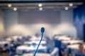Conference concert room with mic for public speaking and performance