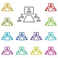Conference, employee, online multi color icon. Simple glyph, flat vector of online traning icons for ui and ux, website or mobile Royalty Free Stock Photo