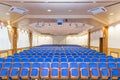 Conference hall with blue seats Royalty Free Stock Photo