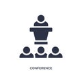 conference icon on white background. Simple element illustration from strategy concept Royalty Free Stock Photo