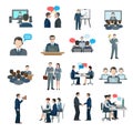 Conference Icons Flat Royalty Free Stock Photo