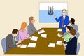 Conference in an office board room attended by staff Royalty Free Stock Photo