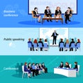 Conference Public Speaking 3 Flat Banners