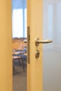 Conference room with ajar door Royalty Free Stock Photo