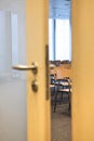 Conference room with ajar door Royalty Free Stock Photo