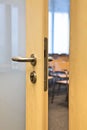 Conference room with ajar door Royalty Free Stock Photo