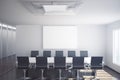 Conference room with blank poster Royalty Free Stock Photo