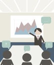 Conference room illustration. People at the conference. Business meeting template