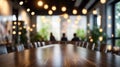 Conference room with people sitting at long table. Generative AI Royalty Free Stock Photo