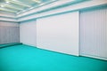 Conference room with white projector screen Royalty Free Stock Photo