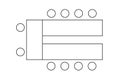 Conference table and chairs icons top view. Business office or cabinet seating interior plan. Seats arrangement on Royalty Free Stock Photo