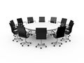 Conference Table and Office Chairs Royalty Free Stock Photo