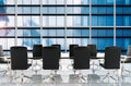 Conference table and office chairs Royalty Free Stock Photo