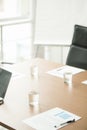 Conference table in office of modern business center, boardroom Royalty Free Stock Photo
