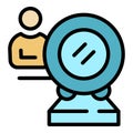 Conference web camera icon vector flat Royalty Free Stock Photo