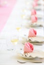 Conference or wedding dinner table Royalty Free Stock Photo