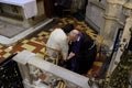 Confession in Zagreb cathedral Royalty Free Stock Photo