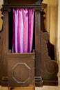 Confessional booth in the Cathedral of Bevagna Italy.