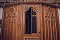 Confessional booth at the old european catholic church.