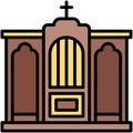 Confessional icon, Holy week related vector illustration