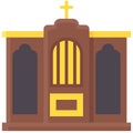 Confessional icon, Holy week related vector illustration