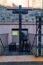 Confessional sculpture dedicated to Padre Pio New York City USA Royalty Free Stock Photo