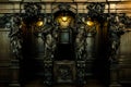 Confessional with wooden statues Royalty Free Stock Photo