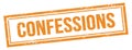 CONFESSIONS text on orange grungy vintage stamp