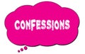 CONFESSIONS text written on a pink thought bubble Royalty Free Stock Photo