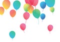 Confetti background with Party poppers and air balloons isolated. Festive vector illustration.Lettering Happy Birthday To You Royalty Free Stock Photo