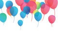 Confetti background with Party poppers and air balloons isolated. Festive vector illustration.Lettering Happy Birthday To You Royalty Free Stock Photo