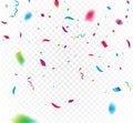 Confetti background vector isolated. Falling confetti birthday party decoration